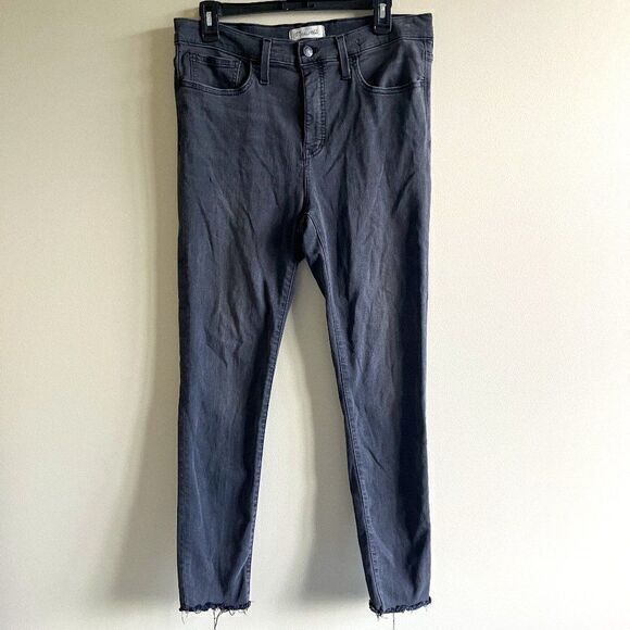 MADEWELL "9" MID-RISE SKINNY" Distressed Jeans w/Raw Hem In "SLATER" Size 31 - Picture 2 of 10